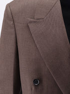 Tonywack Men's Tailored Unisex Wool Blend Blazer Brown, view 3
