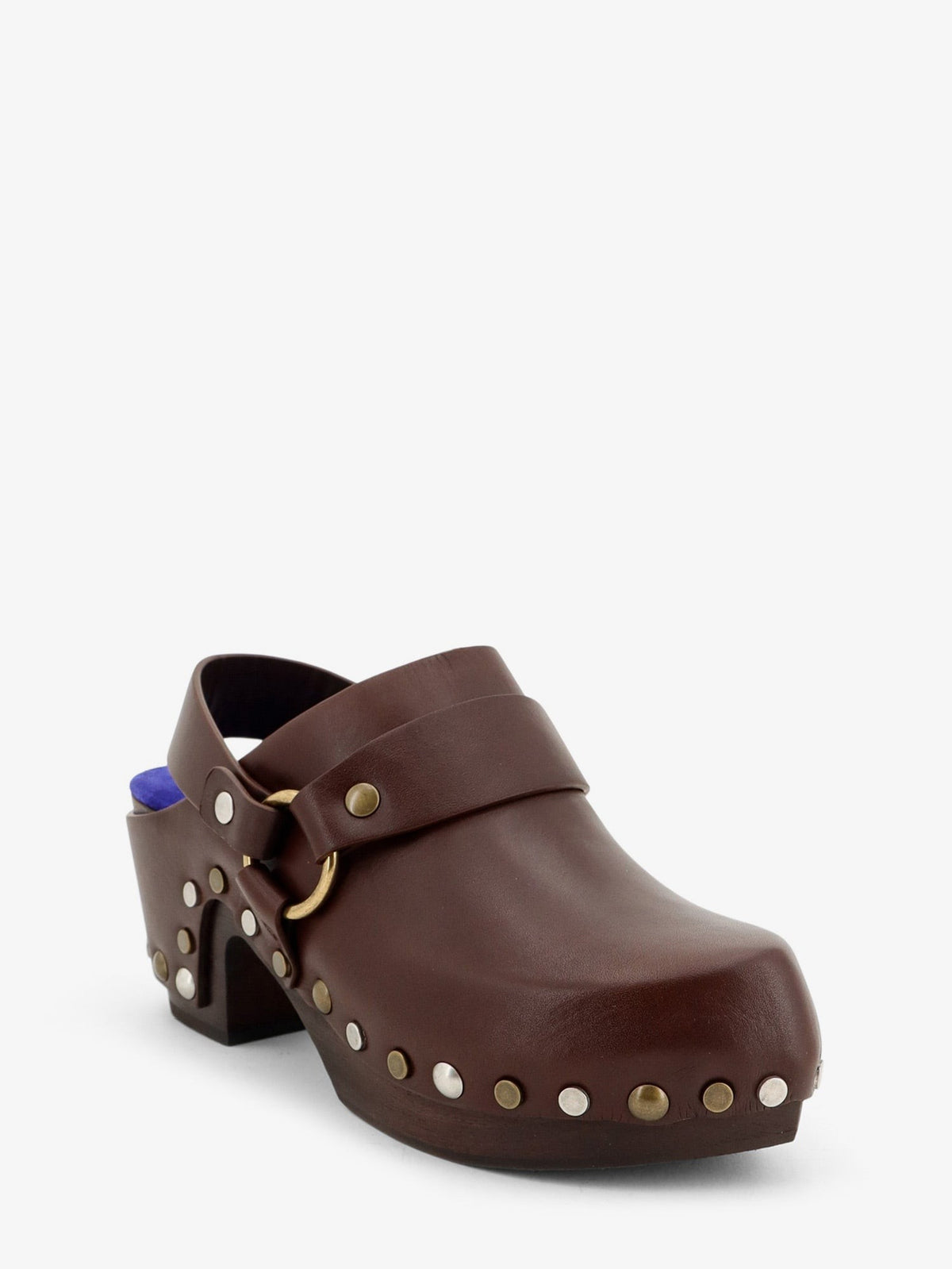Chloé Women's Talis Wedge Leather Clogs Brown