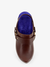 Chloé Women's Talis Wedge Leather Clogs Brown