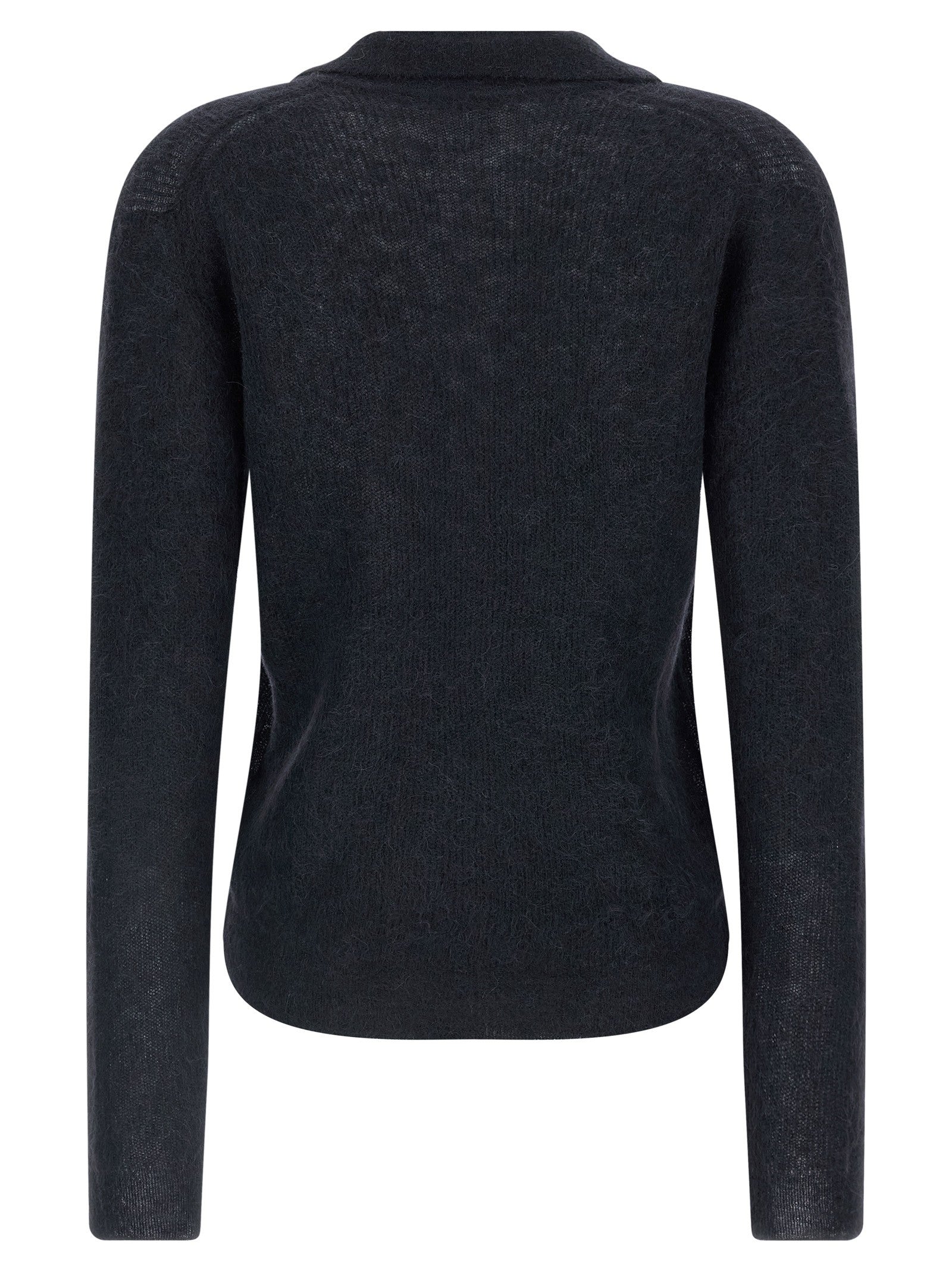 AURALEE Tam Yarn Polo Shirt Blue
