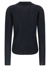 AURALEE Tam Yarn Polo Shirt Blue