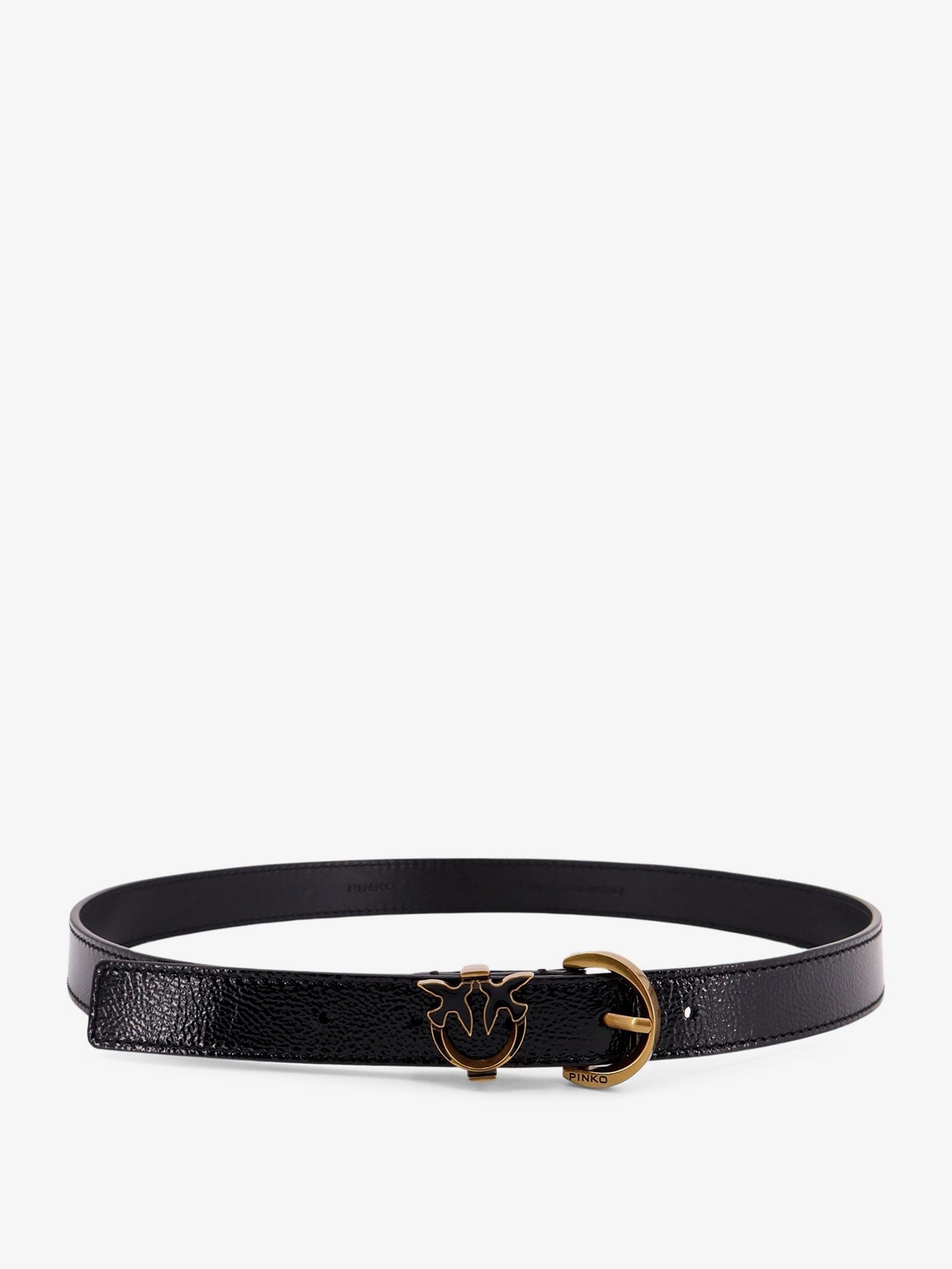 Pinko Women's Tamboril Leather Belt Black