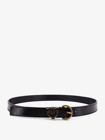 Pinko Women's Tamboril Leather Belt Black