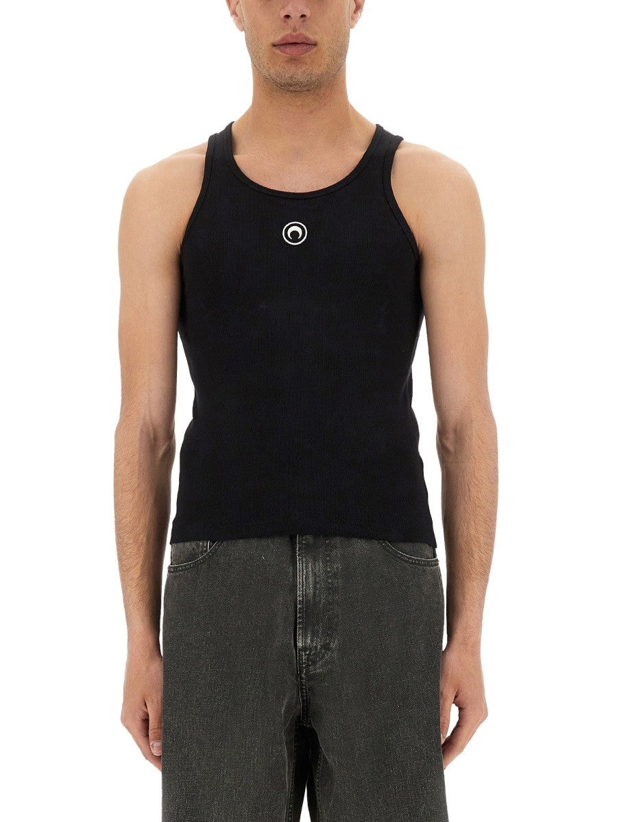 Marine Serre Men's Tank Top Costine Con Moon Black