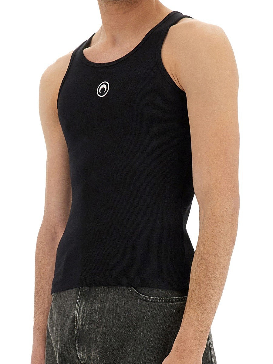 Marine Serre Men's Tank Top Costine Con Moon Black