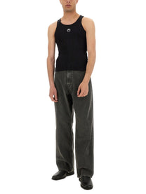 Marine Serre Men's Tank Top Costine Con Moon Black