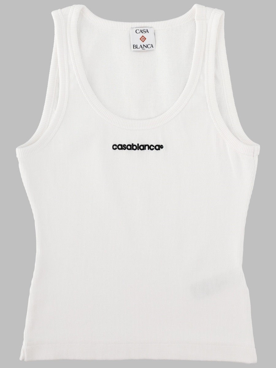 Casablanca Women's Tank Top Con White