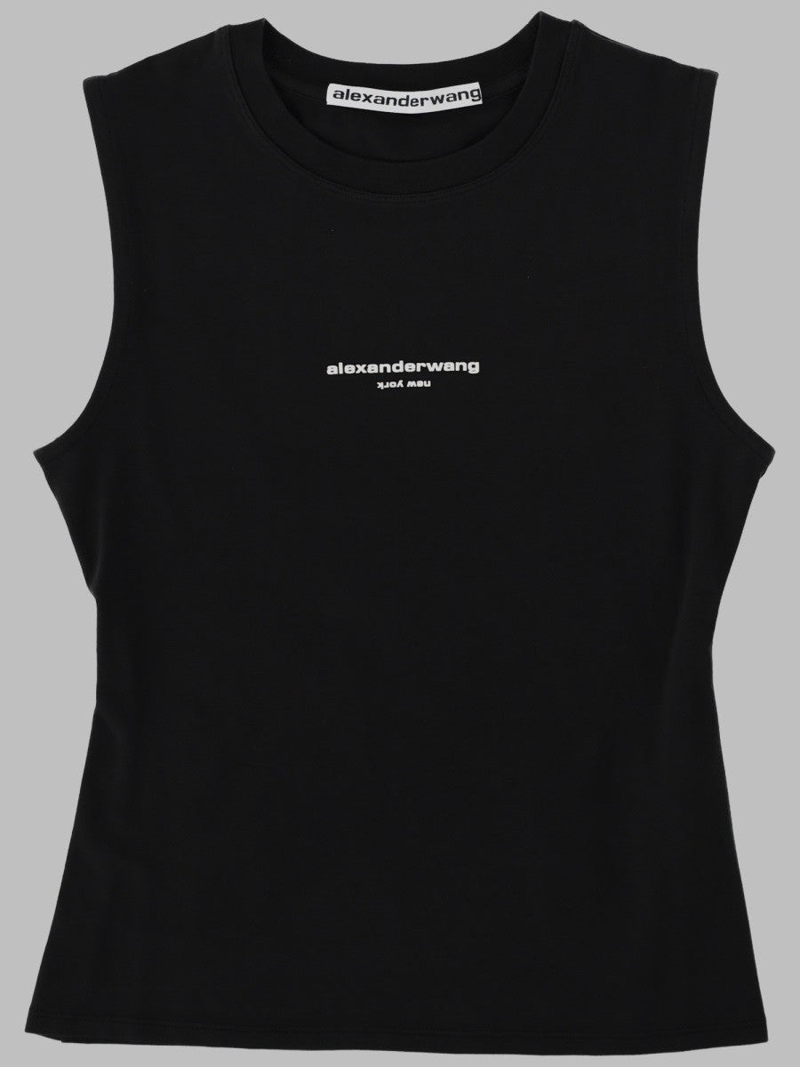 alexanderwang Women's Tank Top in Cotone Stretch Black