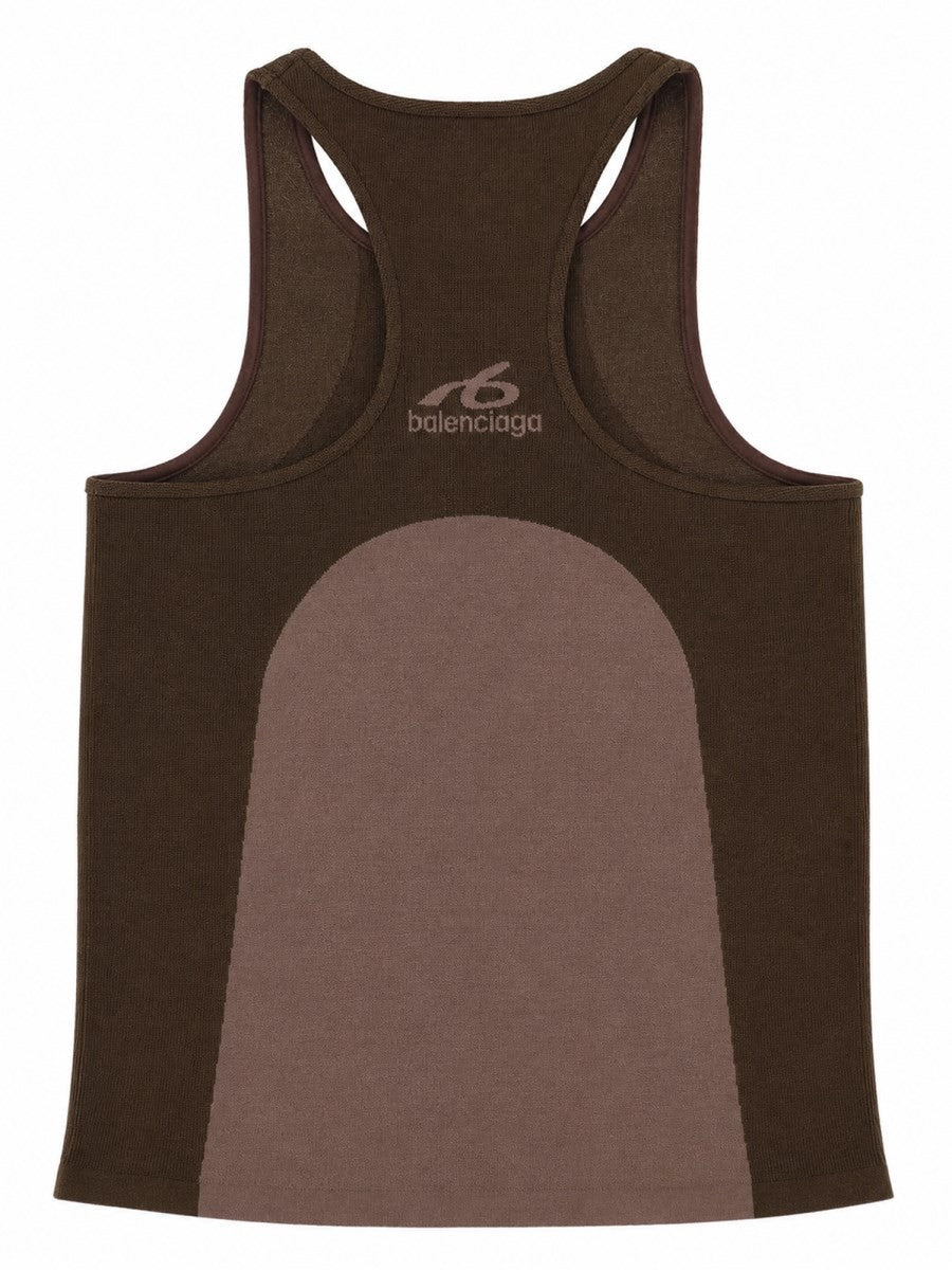 Balenciaga Women's Tank Top Senza Cuciture Techwear Brown, view 2