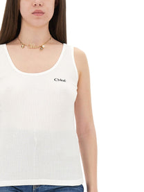 Chloé Women's Tank Top Con White