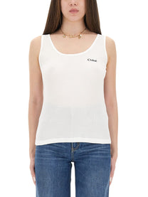 Chloé Women's Tank Top Con White
