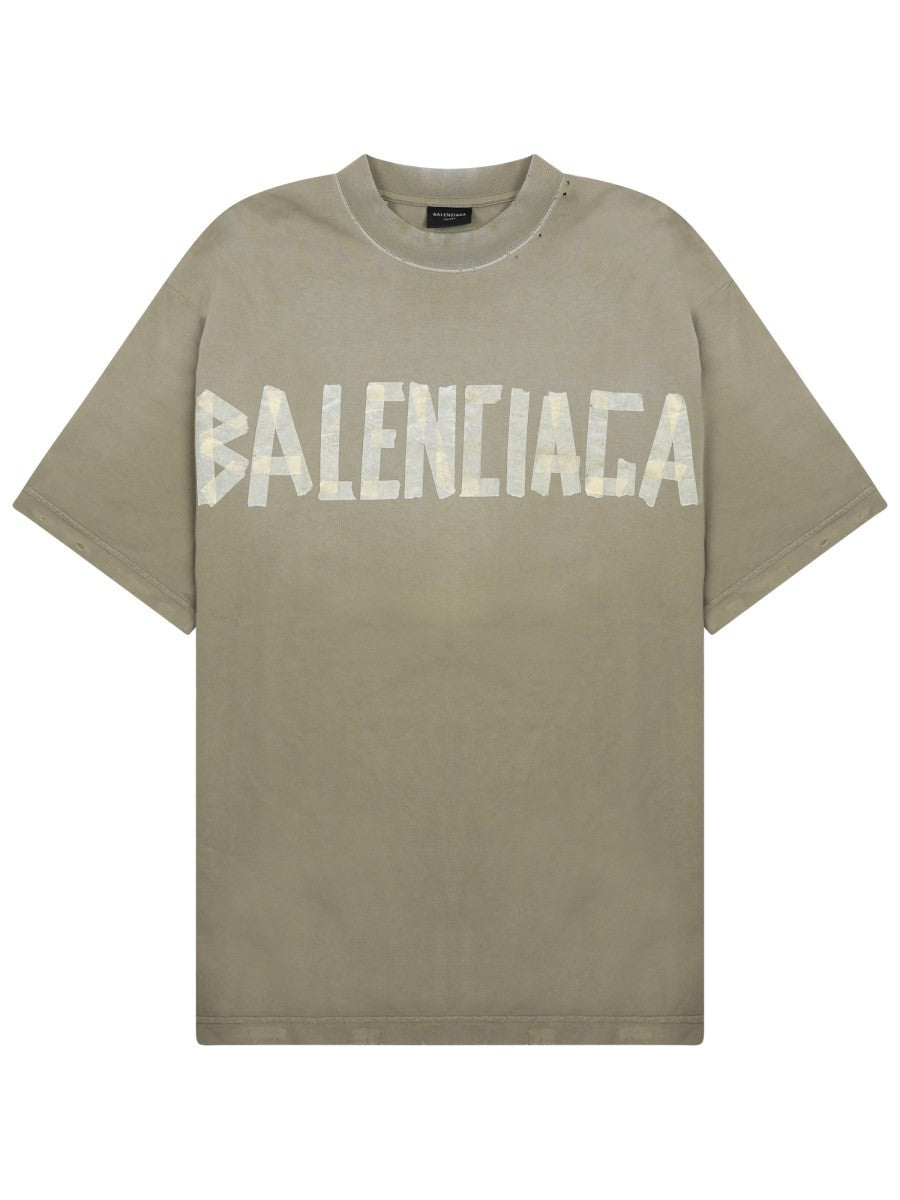 Balenciaga Women's Tape Type Shirt Green