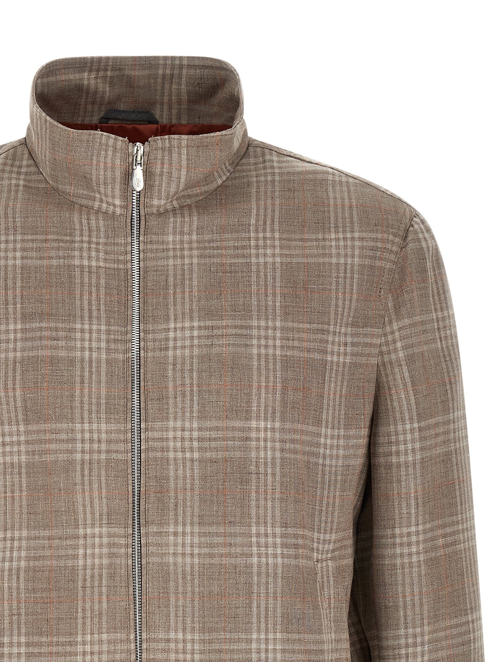 Brunello Cucinelli Tartan Jacket Brown