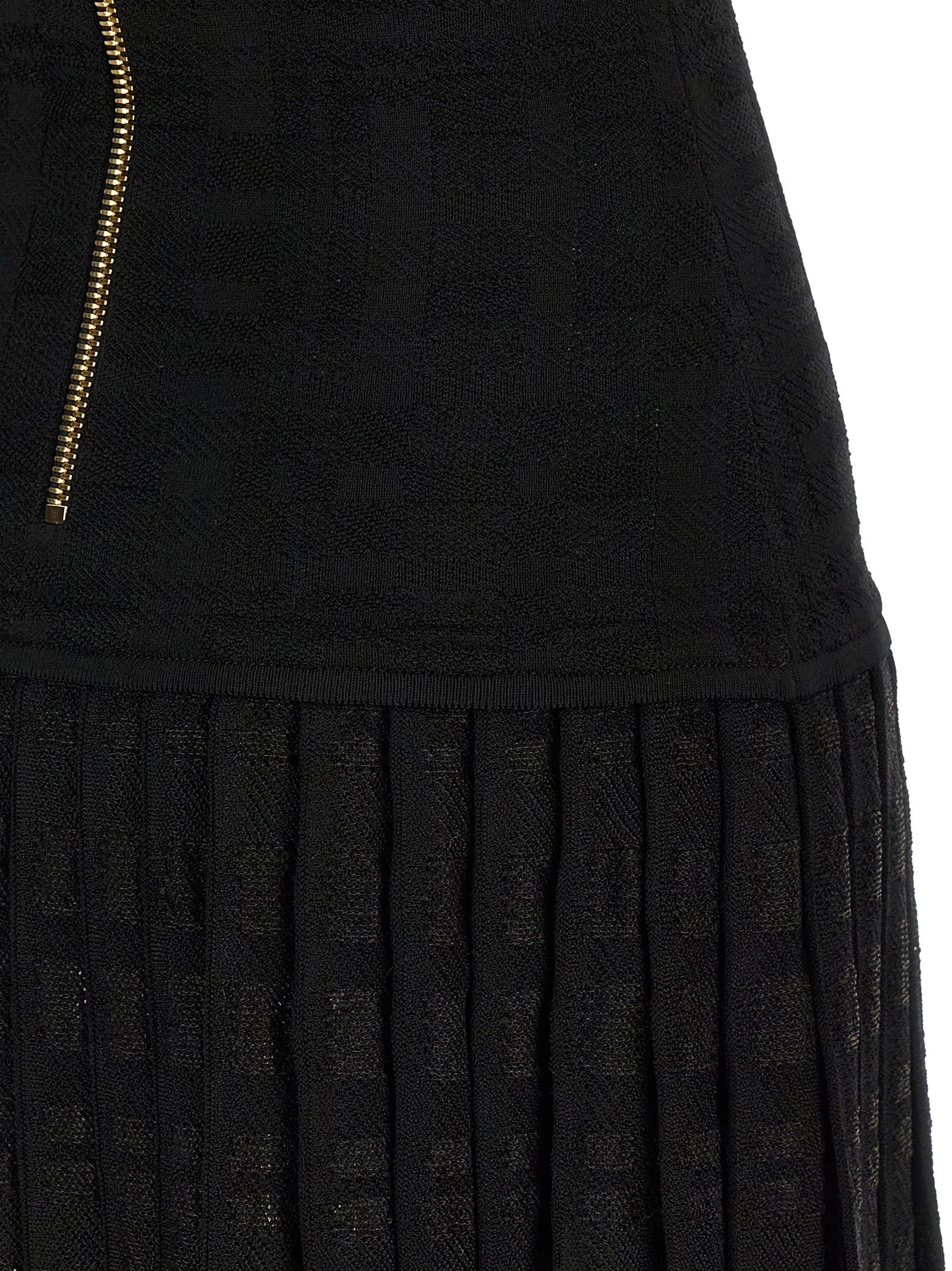 Balmain Tartan Knit Dress Black