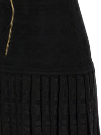 Balmain Tartan Knit Dress Black