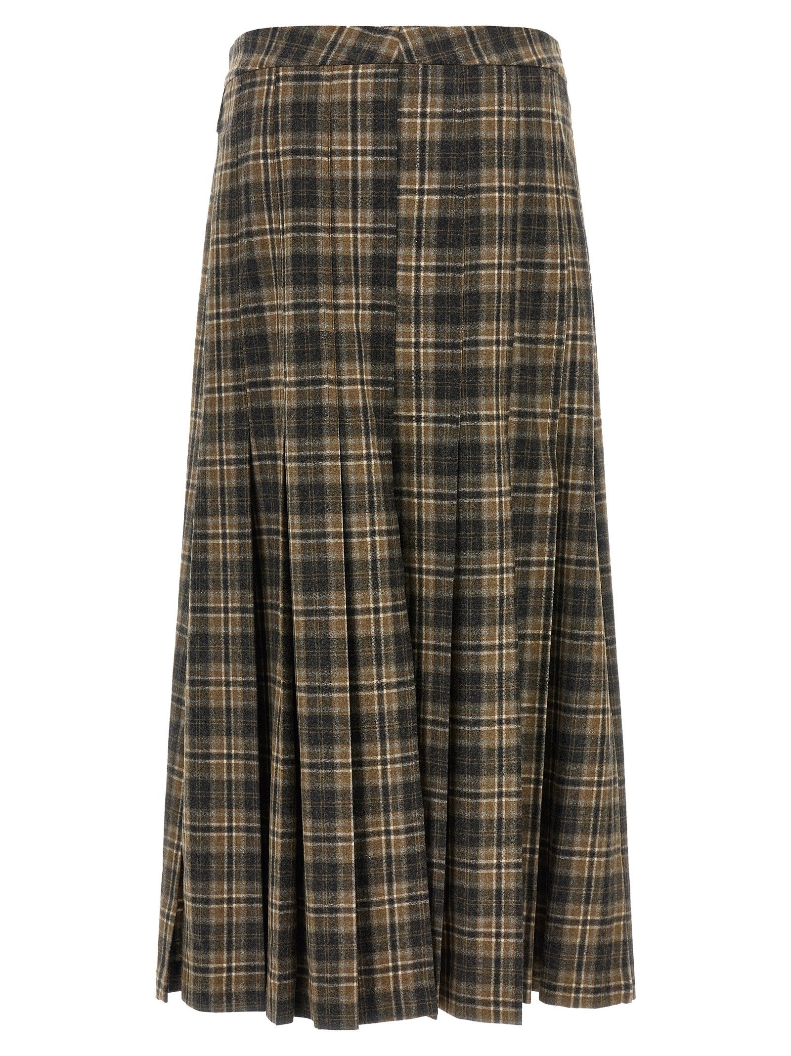 Brunello Cucinelli Tartan Skirt Brown