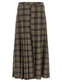 Brunello Cucinelli Tartan Skirt Brown