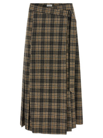 Brunello Cucinelli Tartan Skirt Brown
