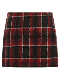 Guest In Residence Tartan Skirt Red