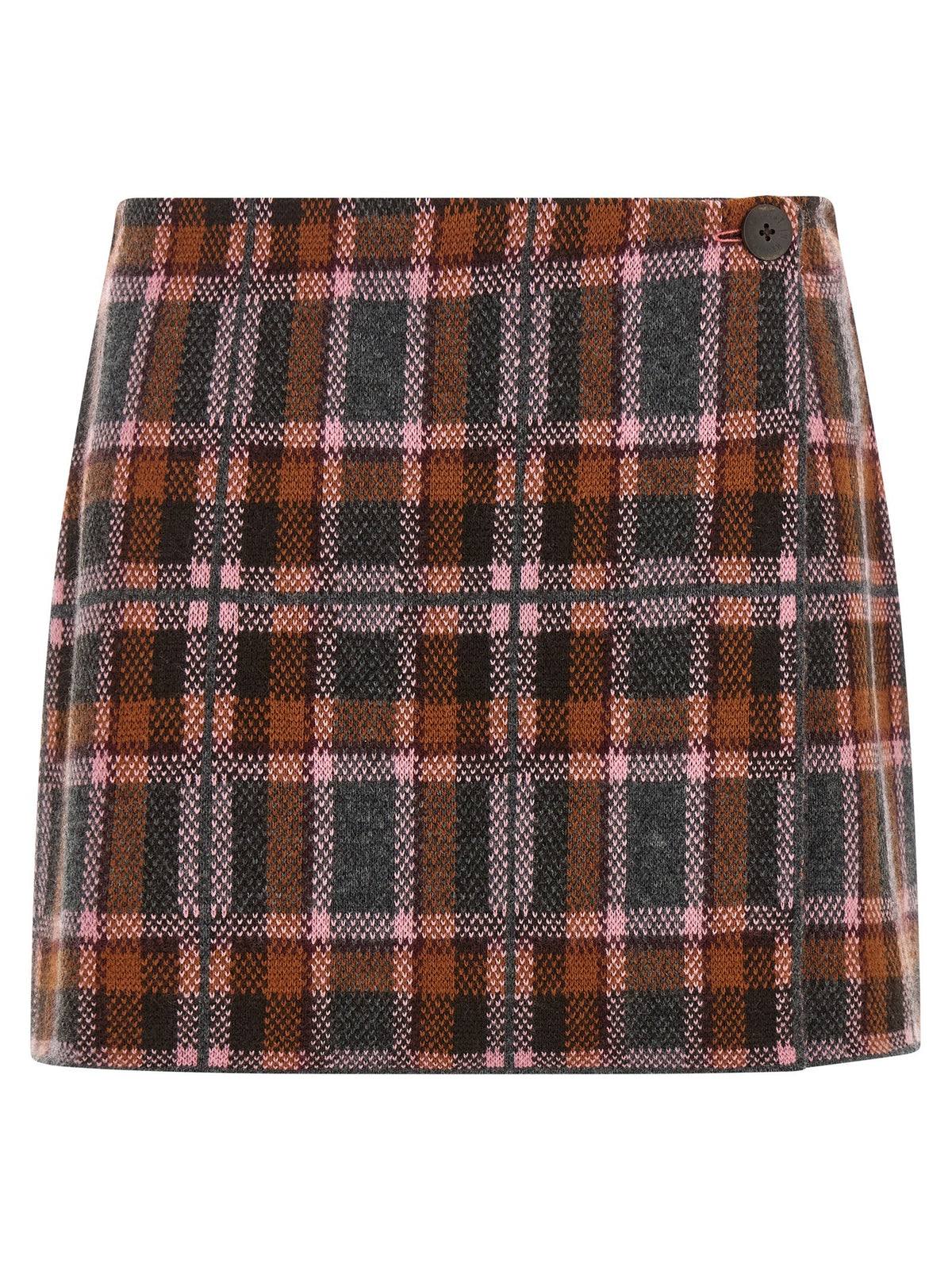 Guest In Residence Tartan Skirt Brown