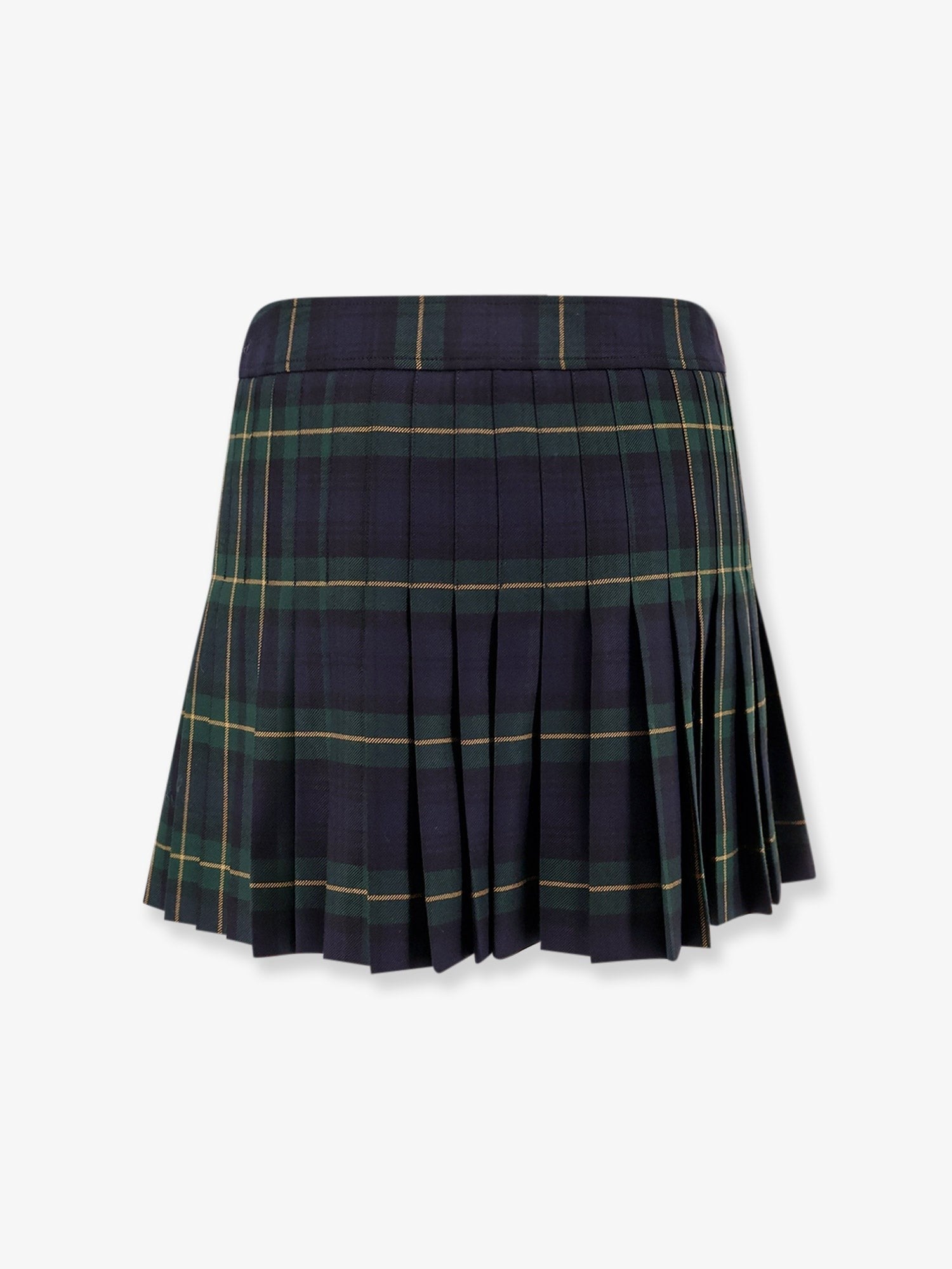 Celine Women's Tartan Wool Kilt Miniskirt Blue Celine
