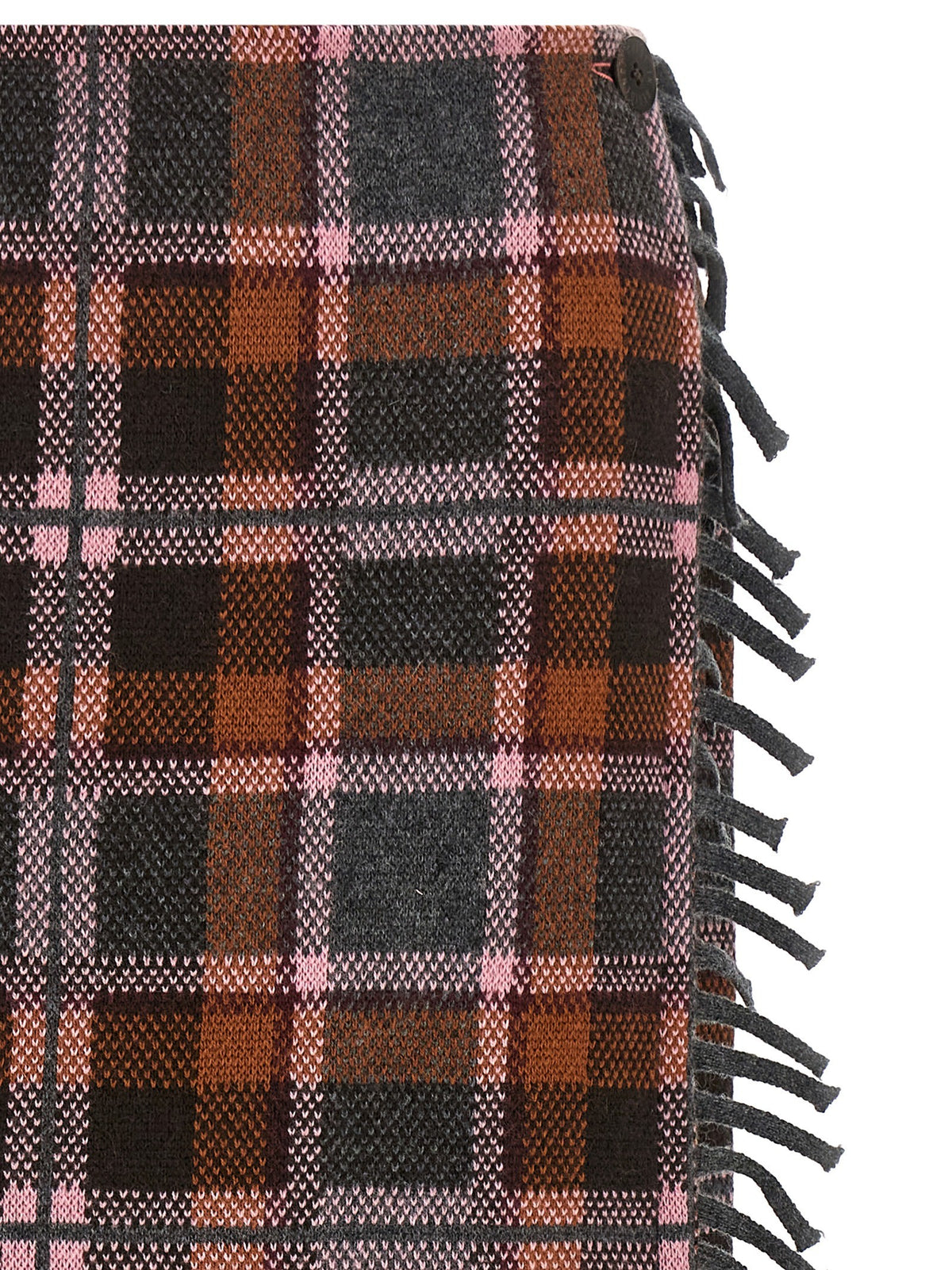 Guest In Residence Tartan Wrap Skirt Brown
