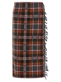 Guest In Residence Tartan Wrap Skirt Brown