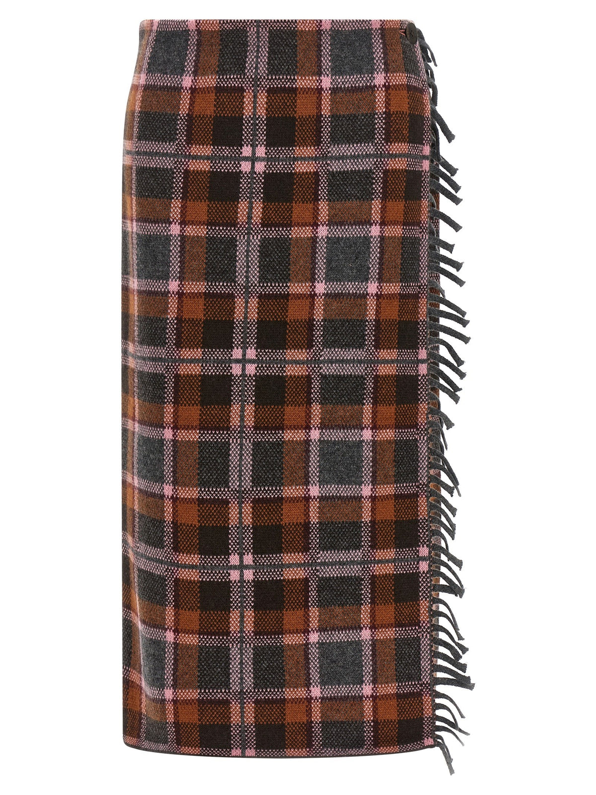 Guest In Residence Tartan Wrap Skirt Brown
