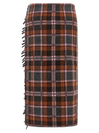 Guest In Residence Tartan Wrap Skirt Brown, view 2