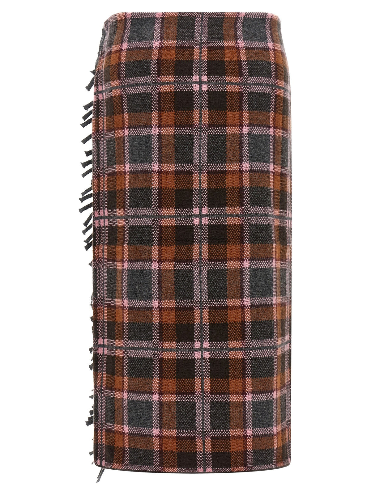 Guest In Residence Tartan Wrap Skirt Brown, view 2