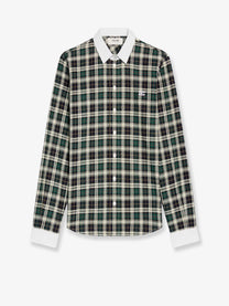 Celine Women's Tartna Cotton Shirt Green Celine