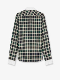 Celine Women's Tartna Cotton Shirt Green Celine
