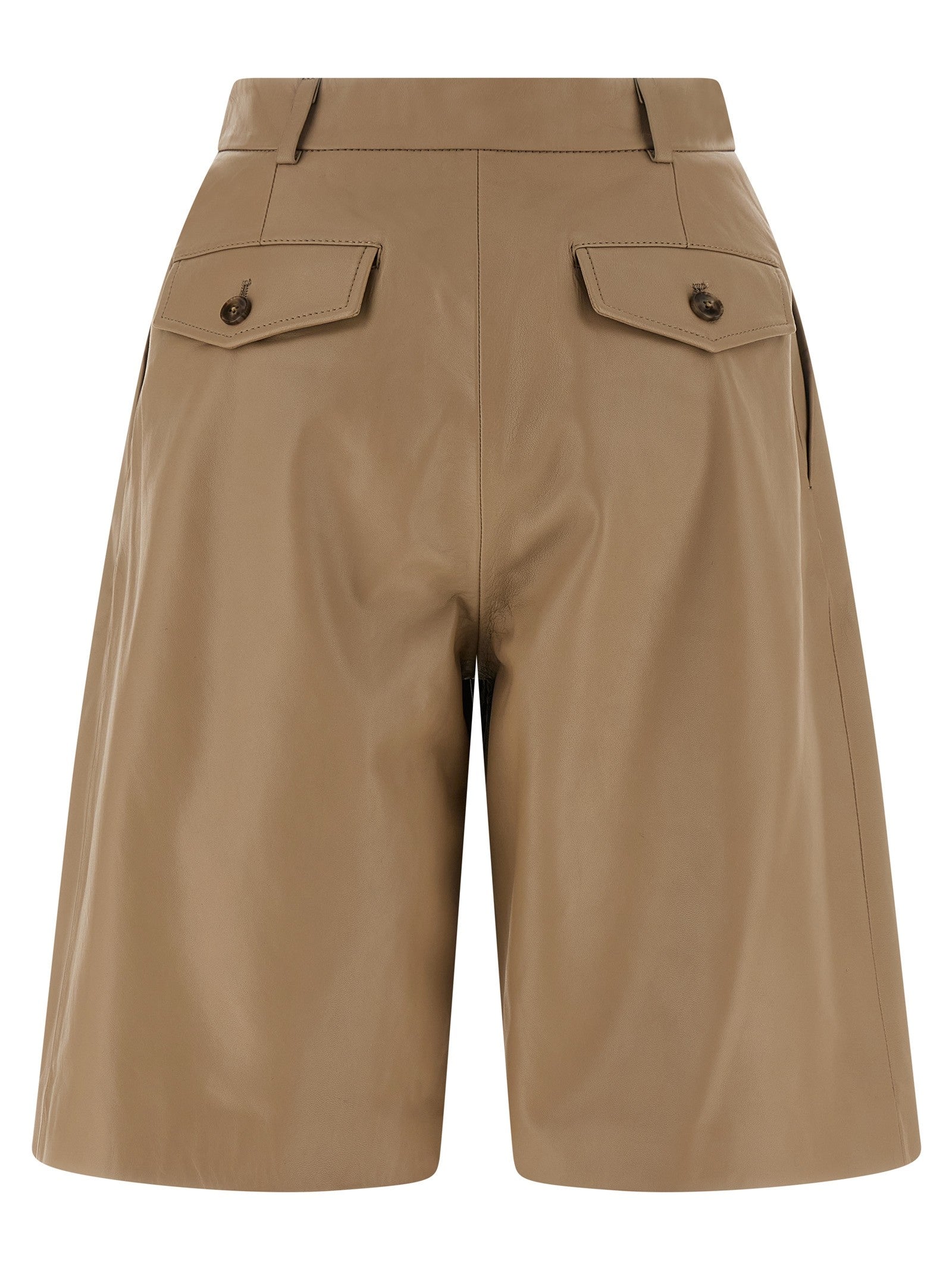 Yves Salomon Tassel Bermuda Shorts Beige