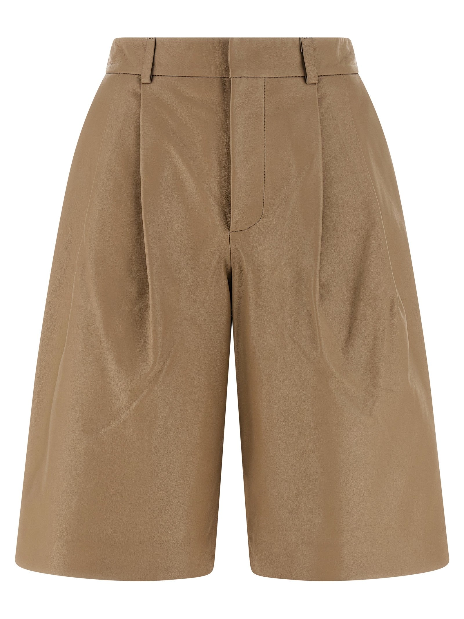 Yves Salomon Tassel Bermuda Shorts Beige