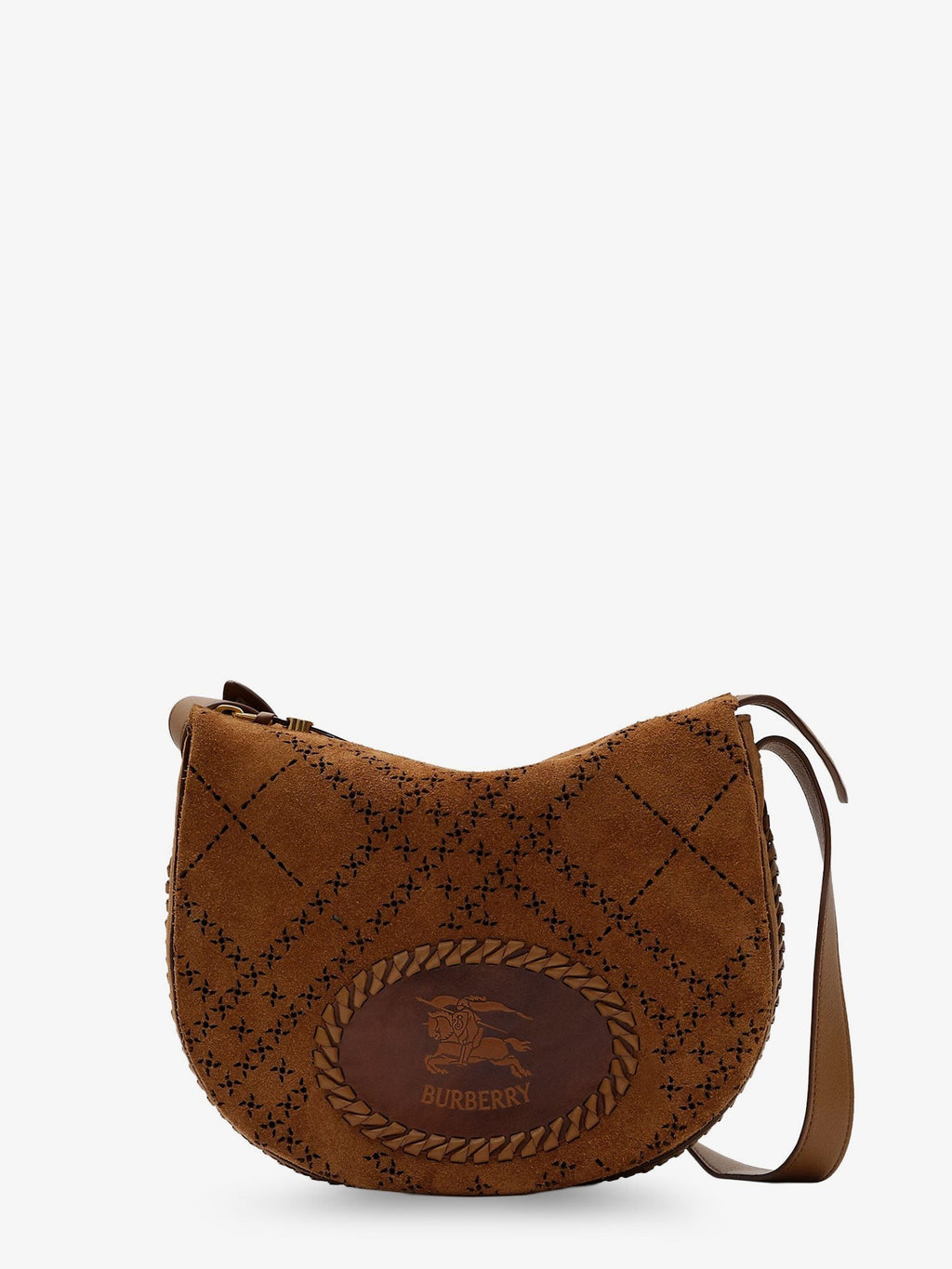 Burberry Women's Tavistock Suede Crossbody Bag Brown