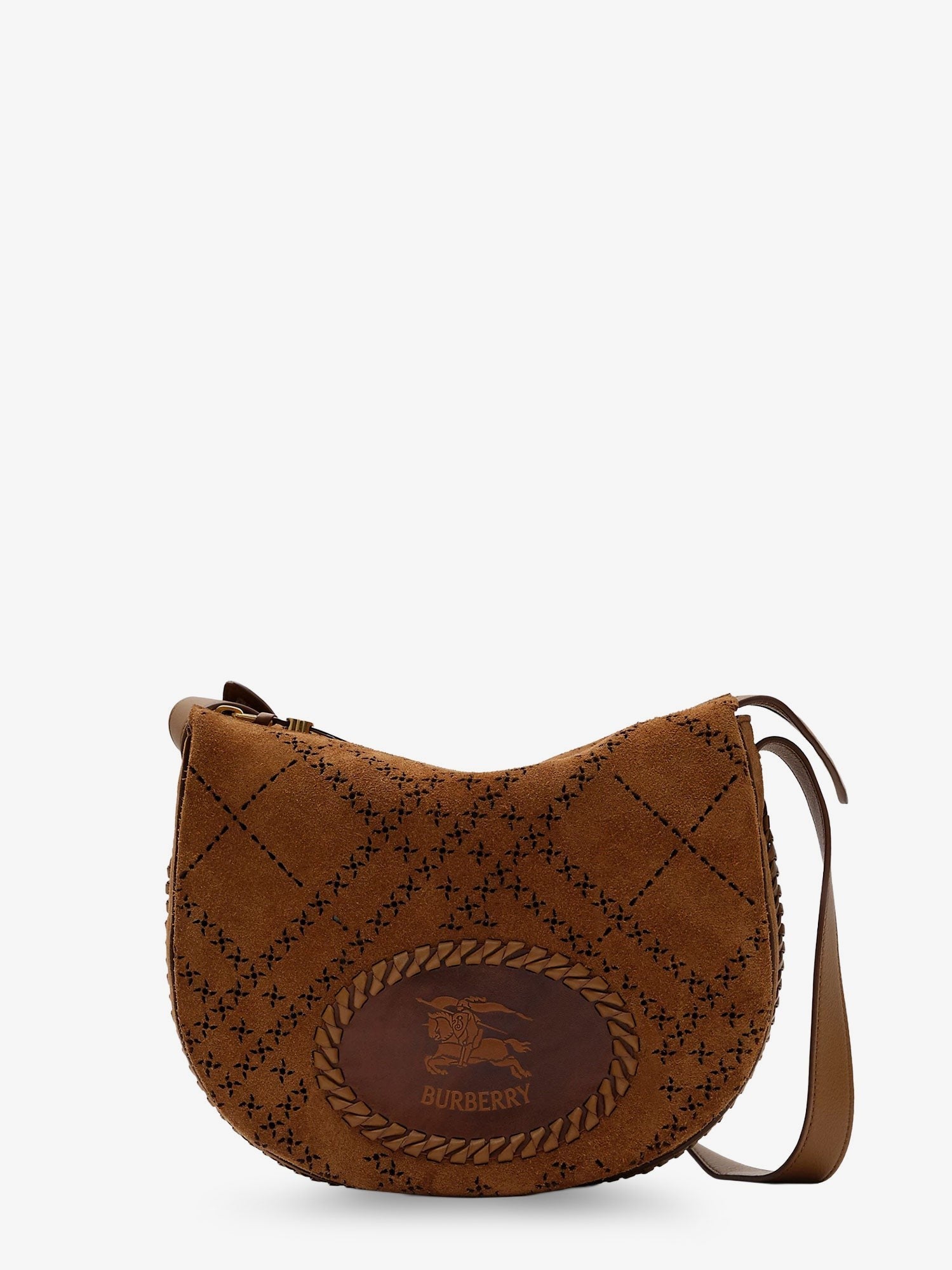 Burberry Women's Tavistock Suede Crossbody Bag Brown