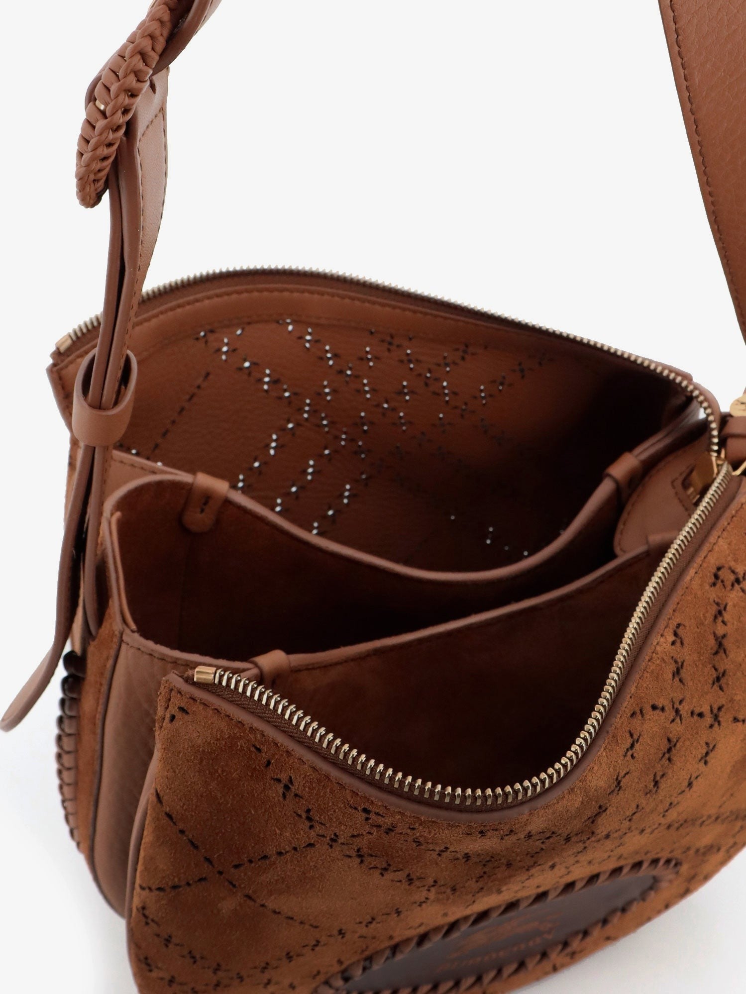 Burberry Women's Tavistock Suede Crossbody Bag Brown