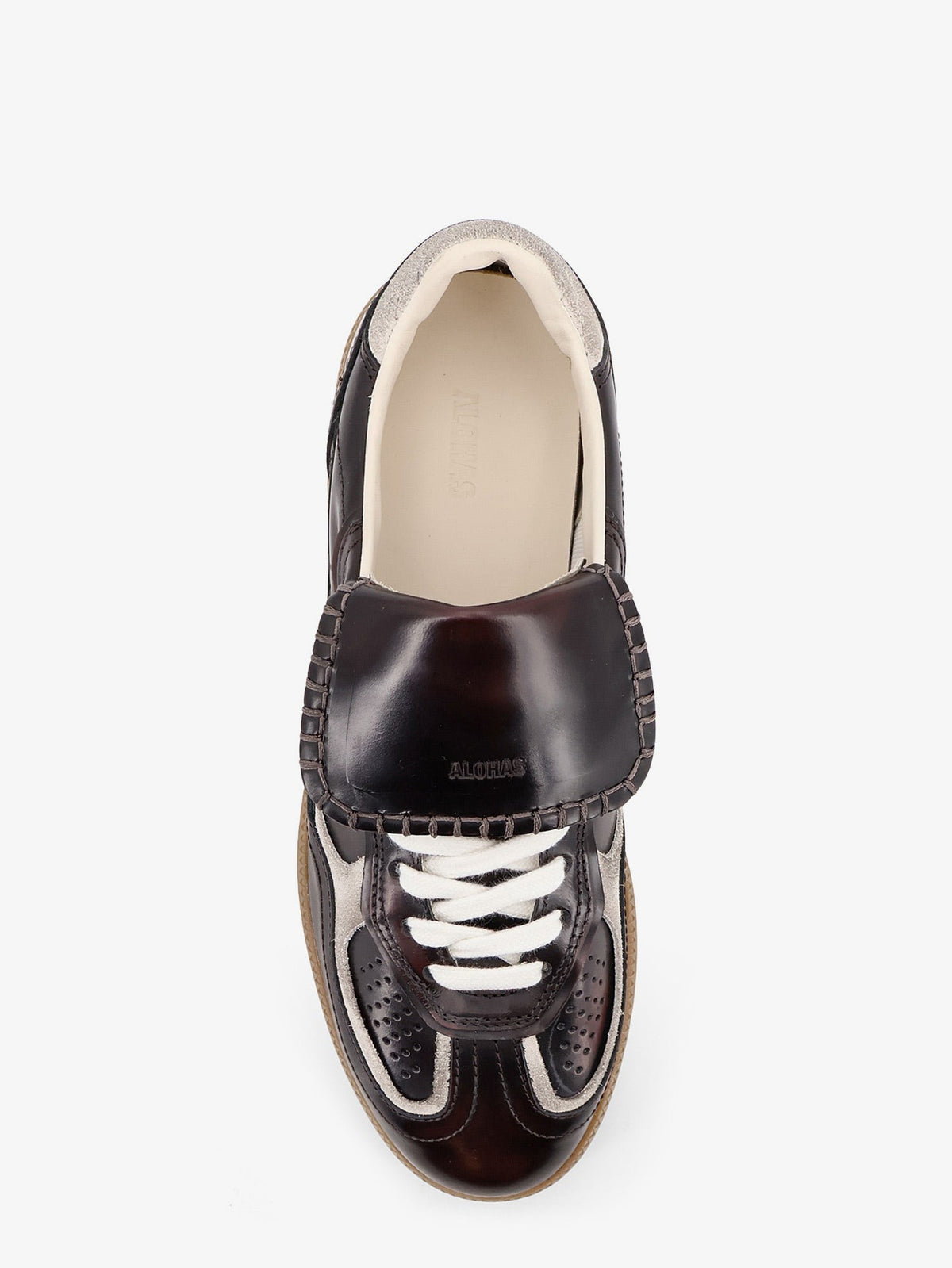Alohas Women's Club Leather Sneakers Brown, view 5