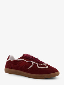 Alohas Women's Crochet Suede Sneakers Red