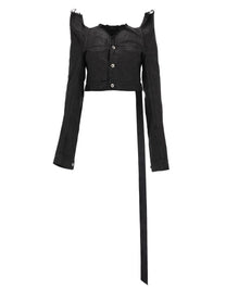 DRKSHDW Women's Tec Trucker Denim Jacket Black