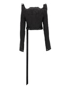 DRKSHDW Women's Tec Trucker Denim Jacket Black, view 3