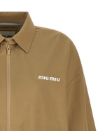 Miu Miu Tech Canvas Windbreaker Beige, view 3
