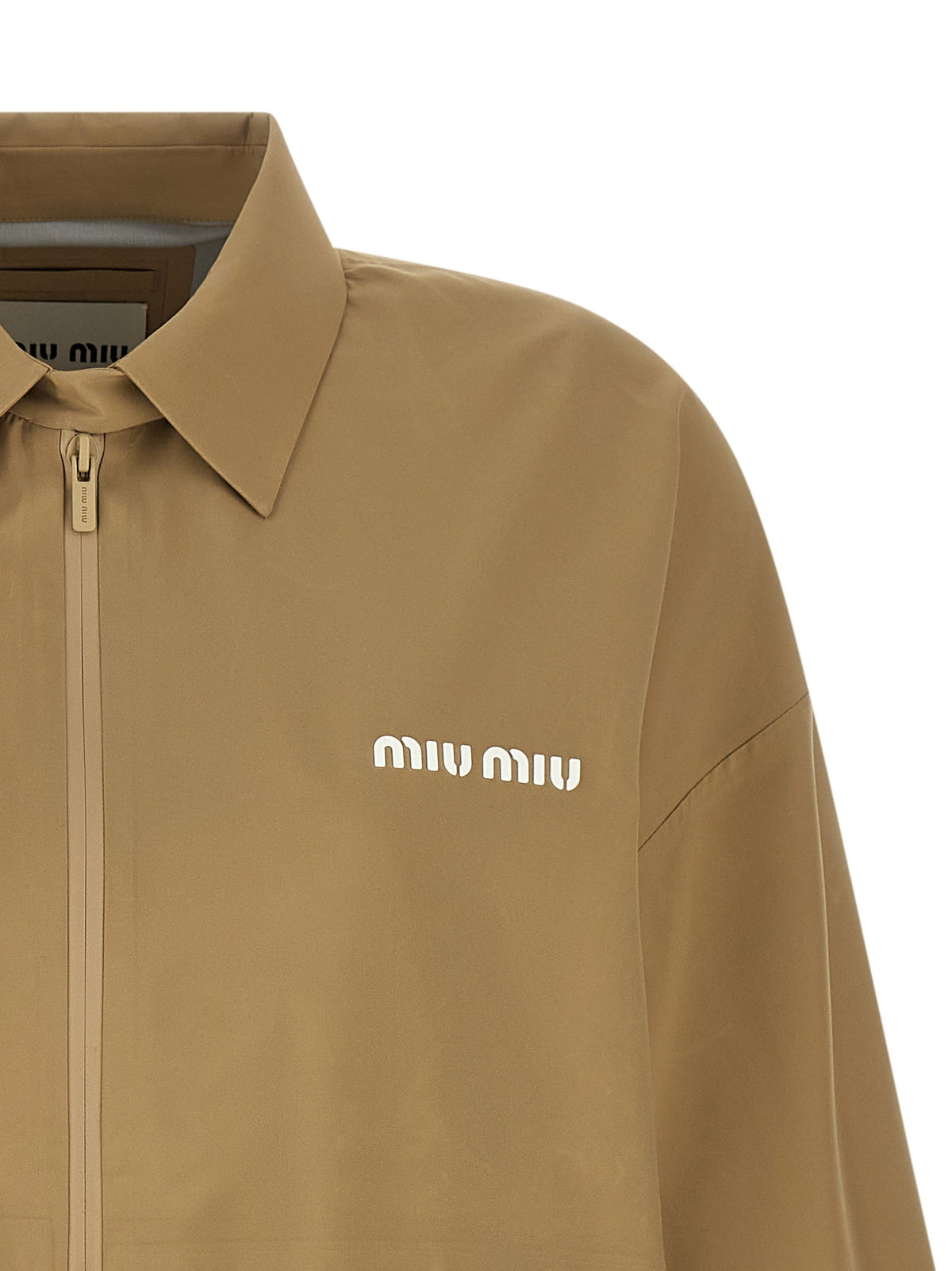 Miu Miu Tech Canvas Windbreaker Beige, view 3