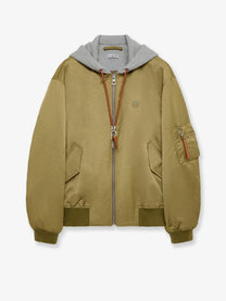 Loewe Men's Technical Fabric Bomber Green