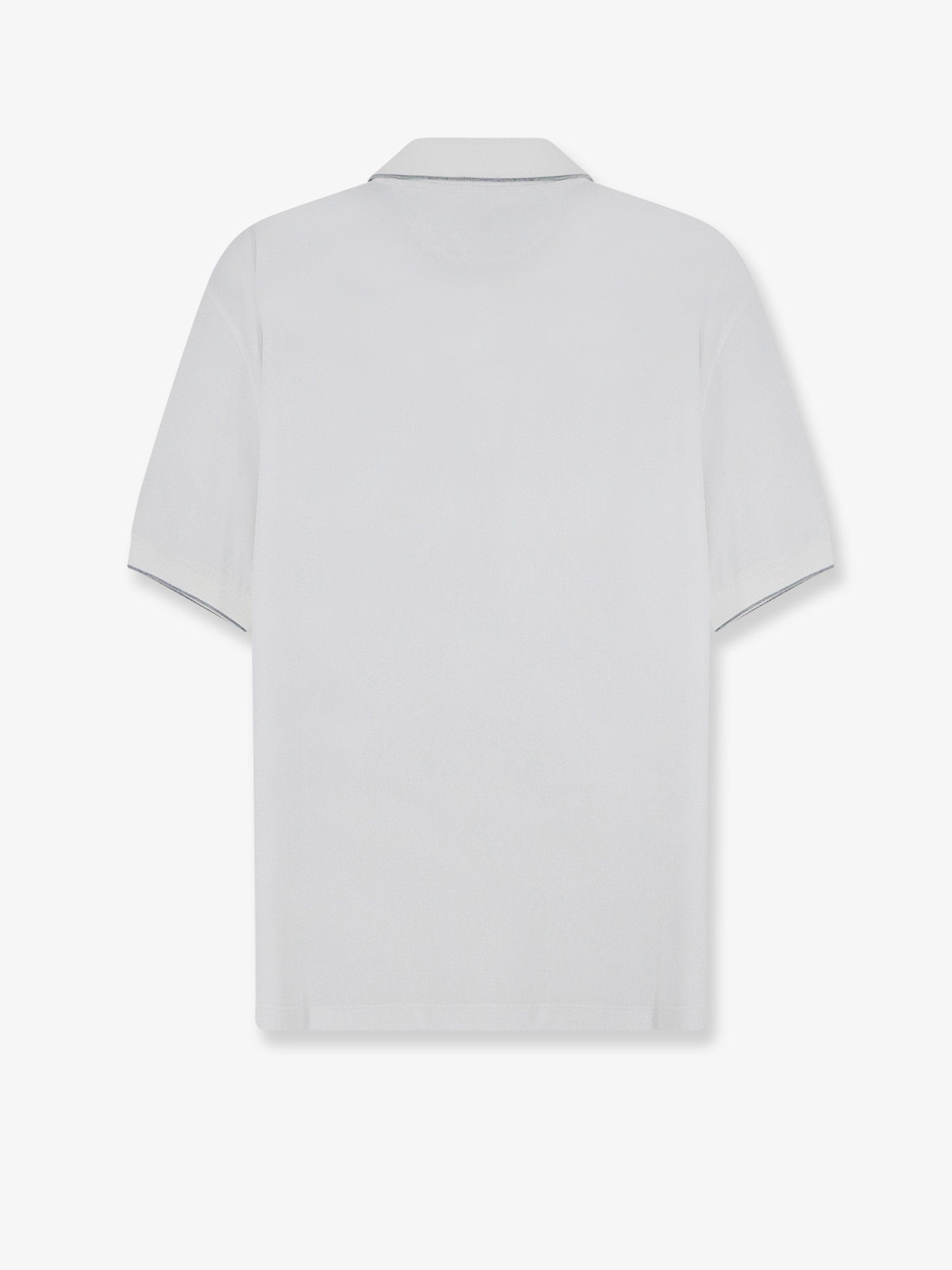 Brunello Cucinelli Men's Technical Fabric Polo Shirt White