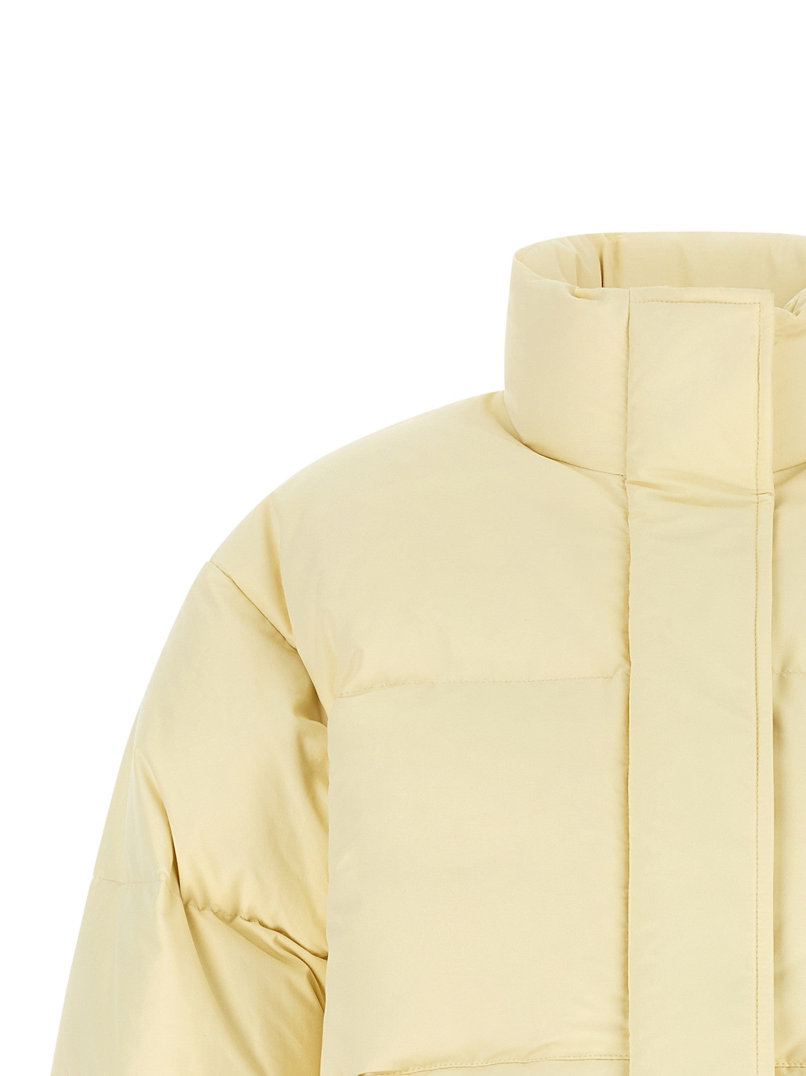 Jil Sander Technical Fabric Quilted Down Jacket Beige