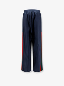 Gucci Women's Technical Silk Poplin Trousers Blue, view 2