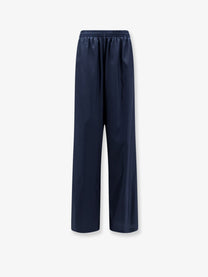 Gucci Women's Technical Silk Poplin Trousers Blue