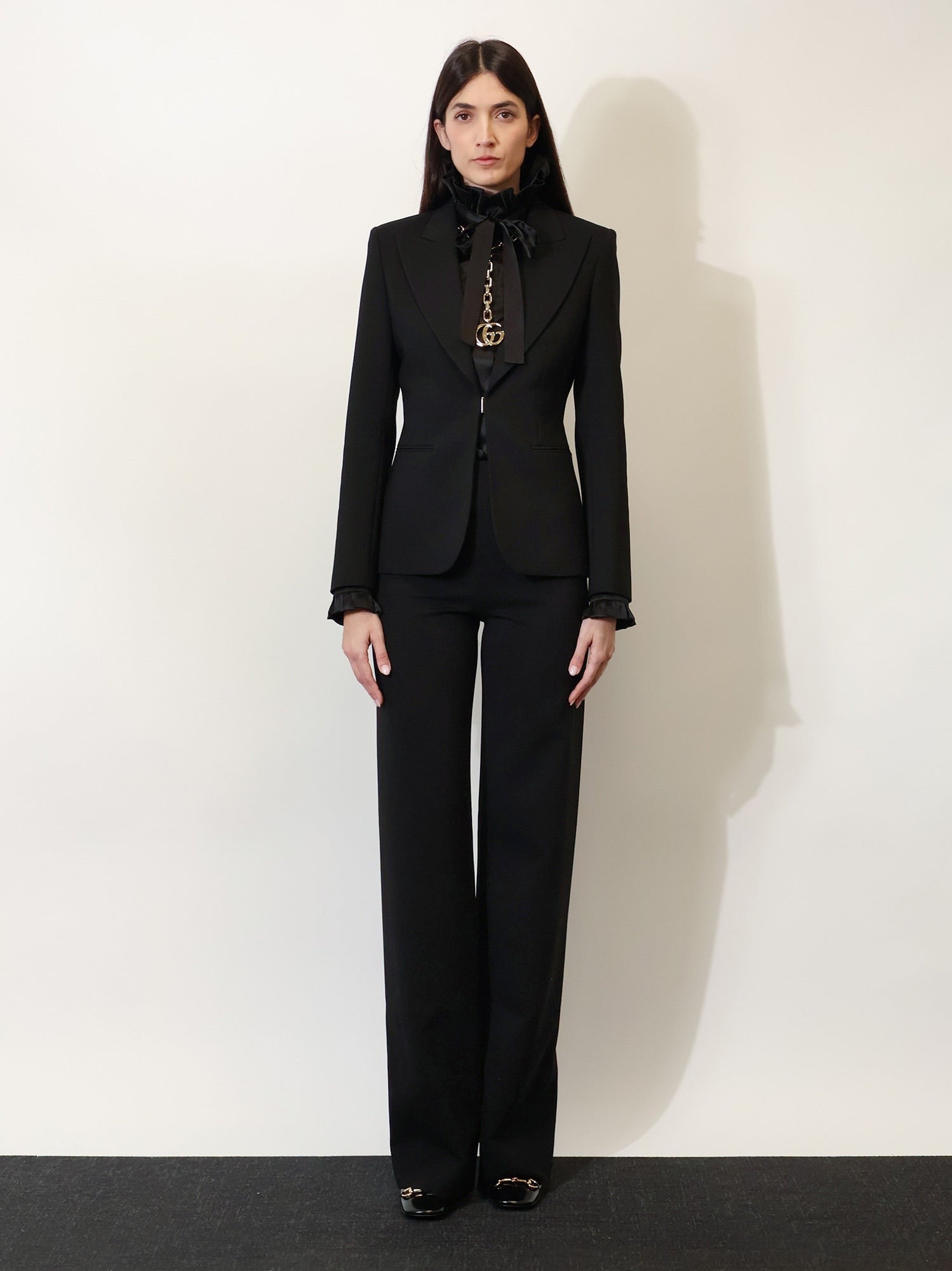 Gucci Women's Technical Stretch Wool Trousers Black