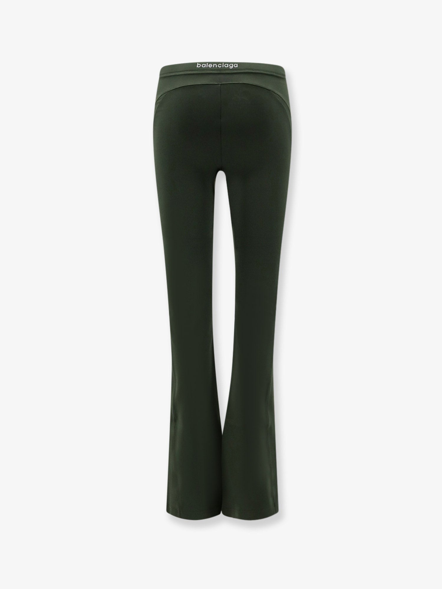 Balenciaga Women's Techwear Flared Technical Fabric Leggings Green